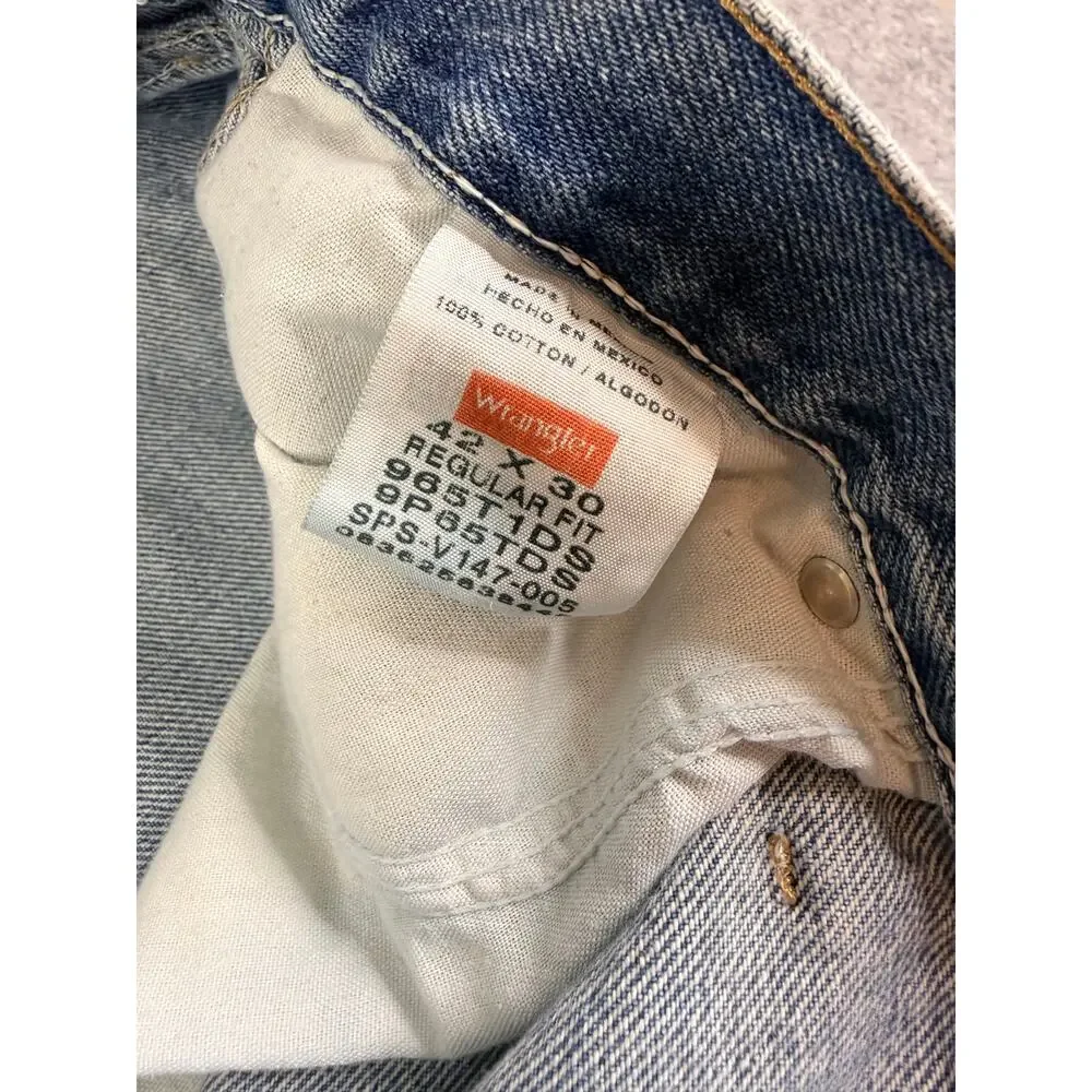 Rare Wrangler 965T1DS Denim Shorts Mens 42 Regular Fit Vintage Jorts 100% Cotton